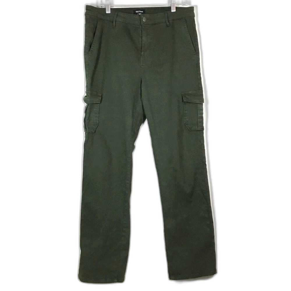 Army green military style cargo pants camping fishing hiking utility Waist 35”